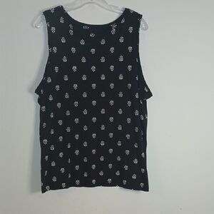 Croft & Barrow Black and White Polka Dot Tank Top